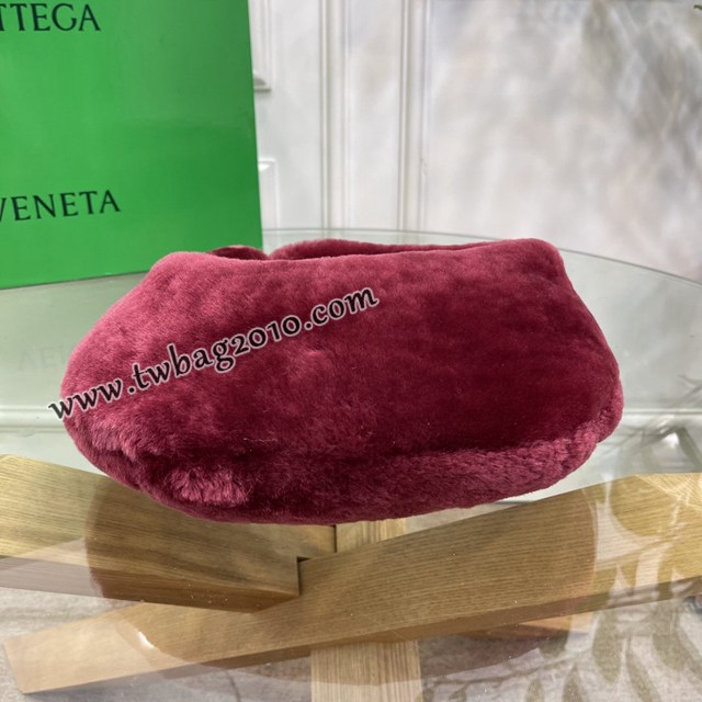 Bottega veneta高端女包 98080天鵝絨 寶緹嘉Jodie經典打結圓形hobo包 BV天鵝絨皮毛新款女包  gxz1389